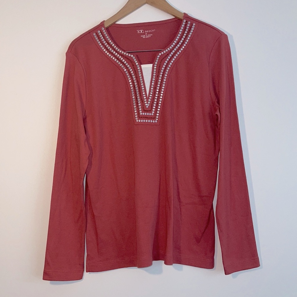 The TOG Shop LongSleeve Blouse Silver Embroidered
